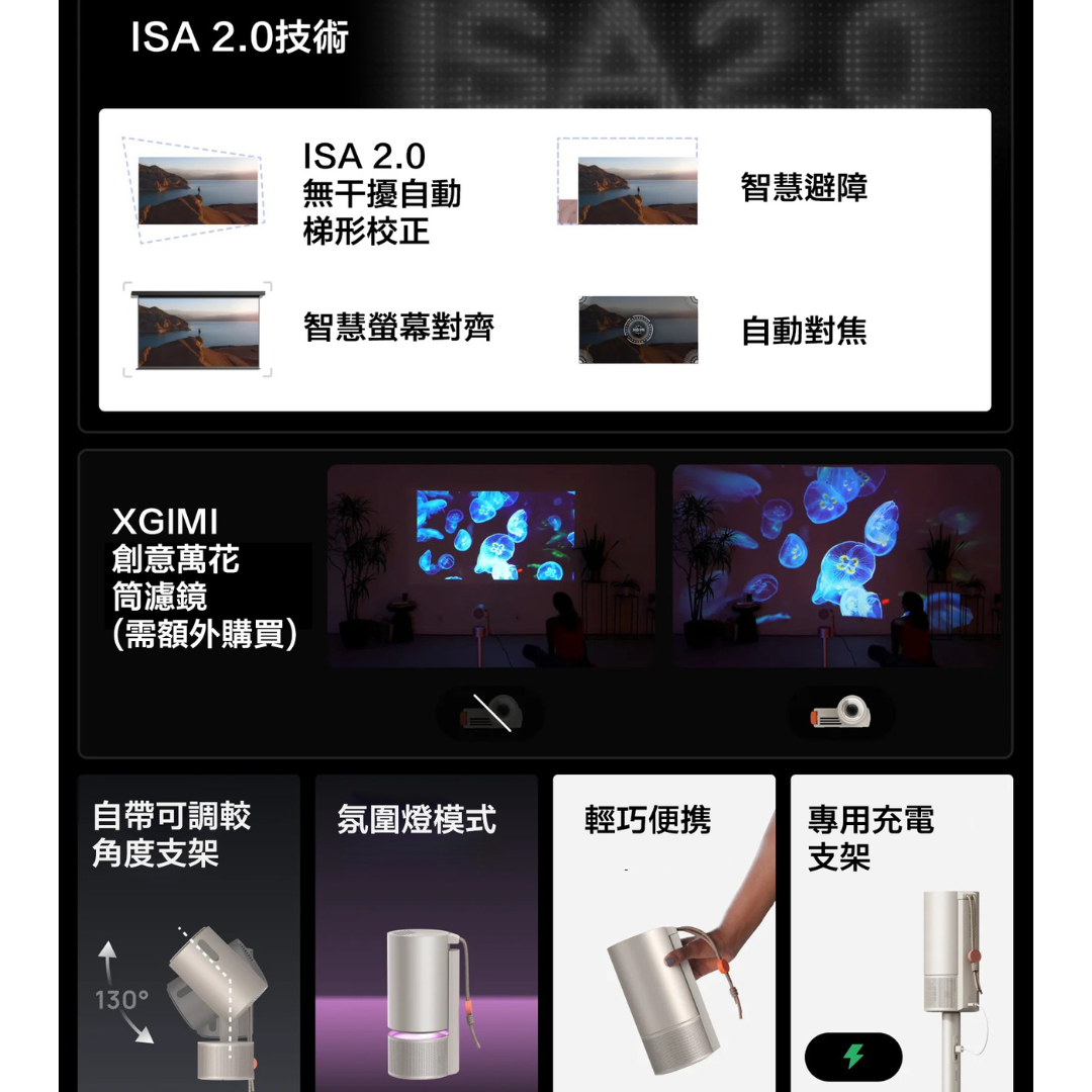 XGIMI MoGo 3 Pro - 便攜式投影機 | 內置隱藏式雲台 | Google TV | Netflix | 香港行貨