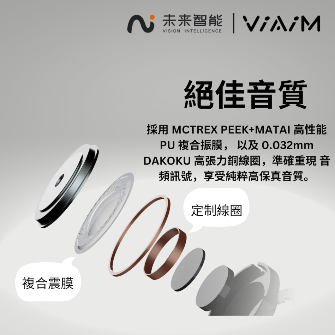 VIAIM Nano+ True Wireless Noise Canceling Instant Recording Headphones|AI Recording|Instant Translation|Active Noise Cancellation|Licensed in Hong Kong