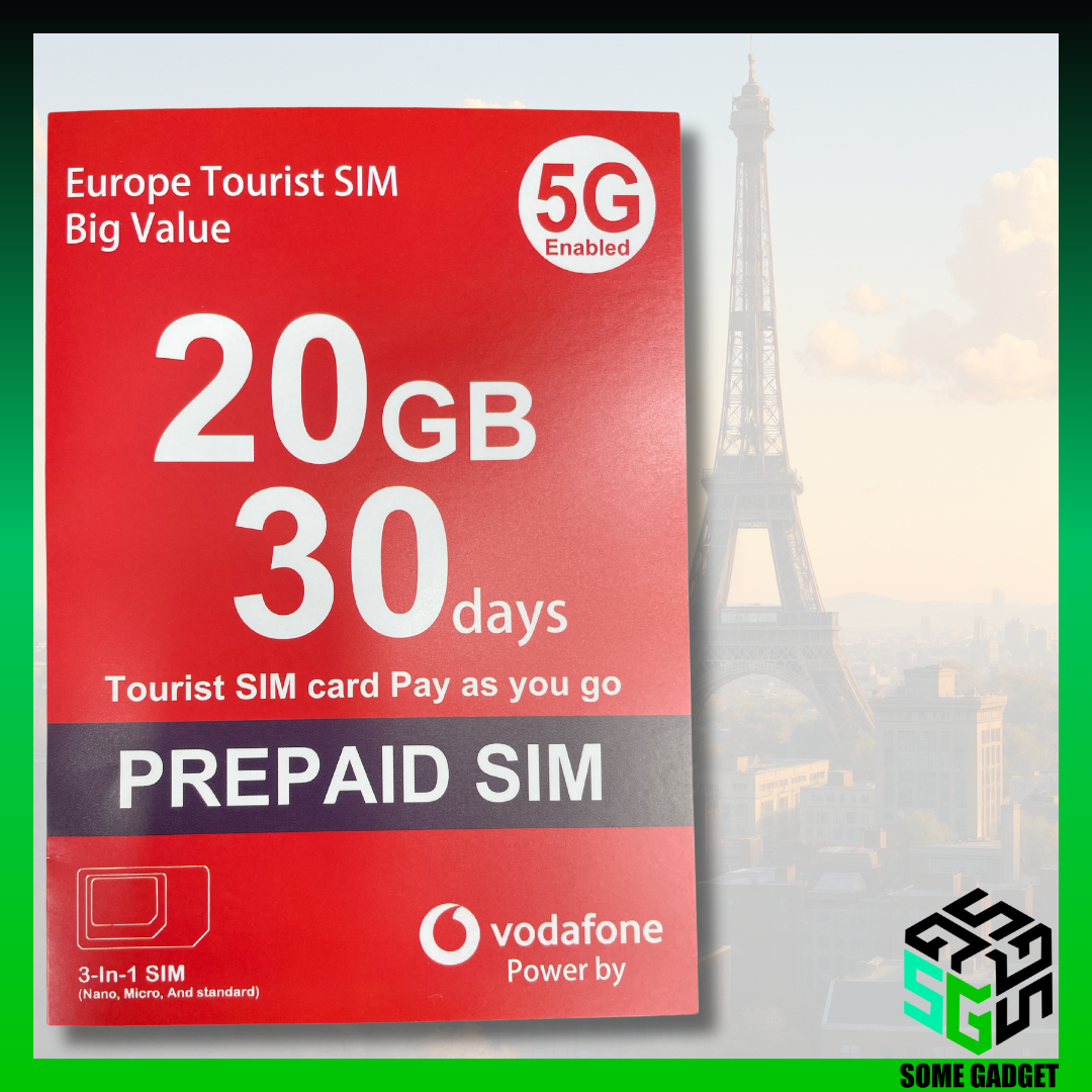 Vodafone 歐洲 30日 20GB 無限上網數據卡 - 覆蓋29個歐洲國家地區