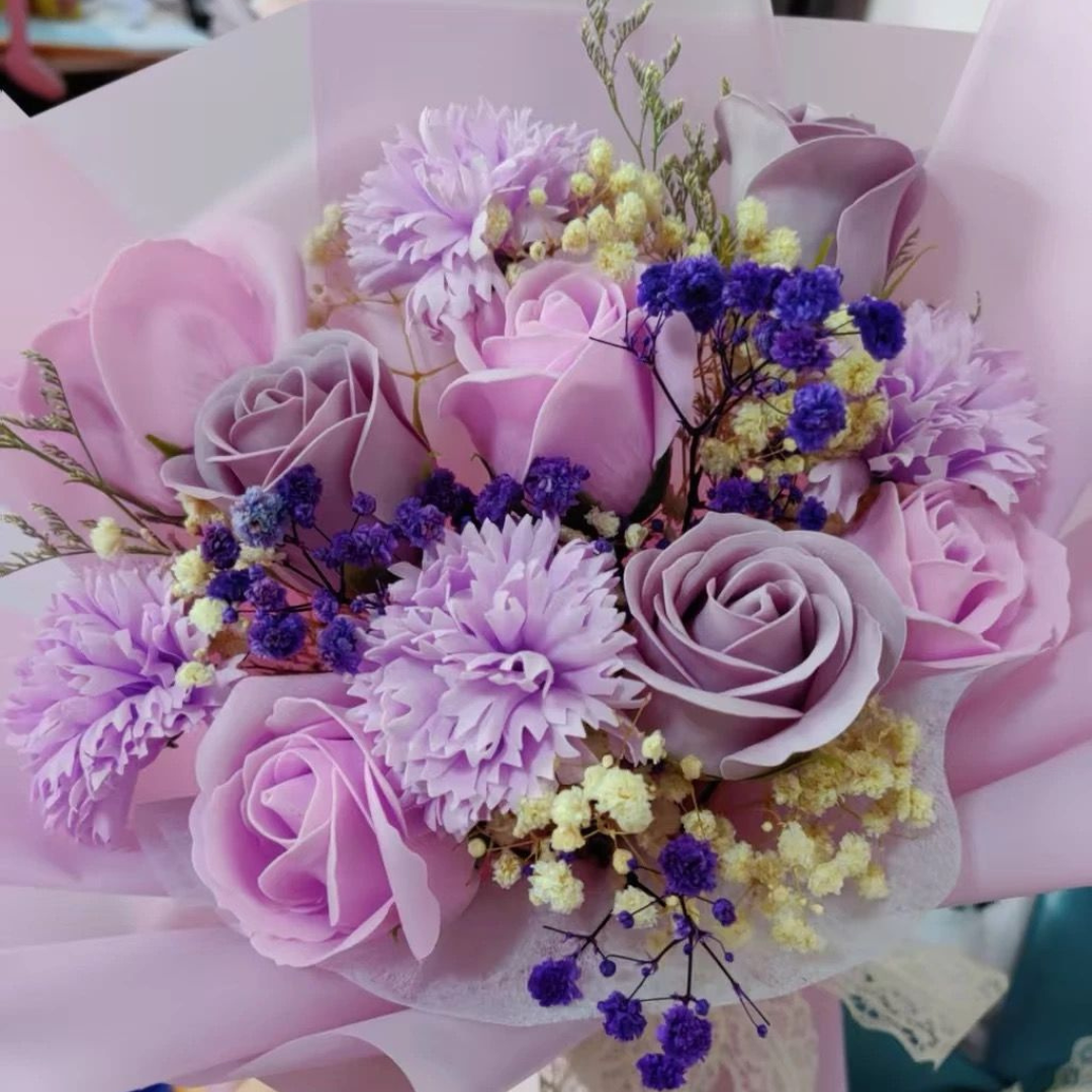 康乃馨+粉玫瑰 香梘花束 - 11枝