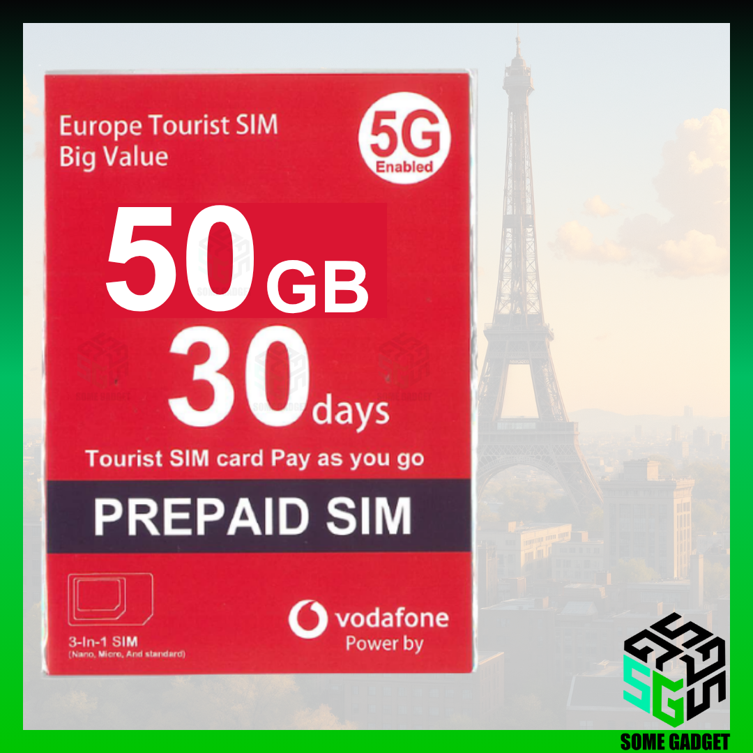 Vodafone 歐洲 30日 50GB 5G無限上網數據卡 - 覆蓋30個歐洲國家地區