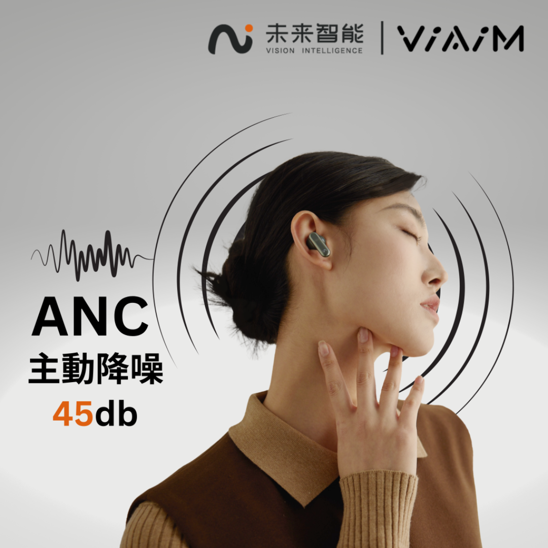 VIAIM Nano+ True Wireless Noise Canceling Instant Recording Headphones|AI Recording|Instant Translation|Active Noise Cancellation|Licensed in Hong Kong
