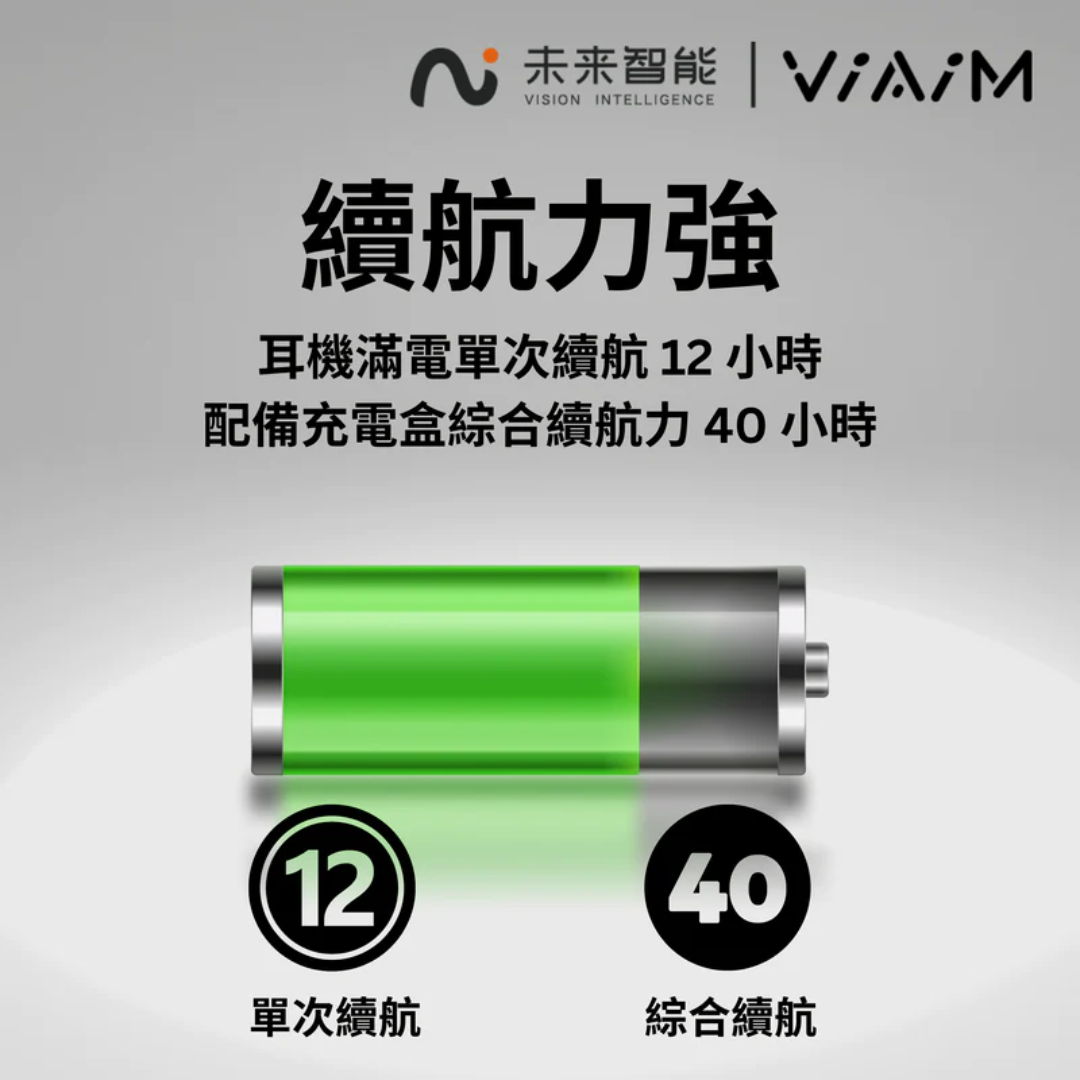 VIAIM Nano+ 真無線降噪即時錄音耳機|AI 錄音|即時翻譯|主動降噪|香港行貨