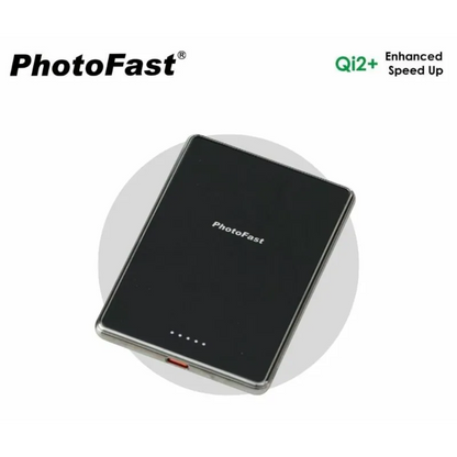 PhotoFast Mag Slim Qi2 磁吸無線行動電源 5000mAh｜極薄｜極快充｜鋼化玻璃主體
