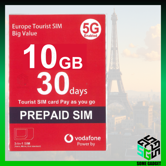 Vodafone 歐洲 30日 10GB 5G無限上網數據卡 - 覆蓋30個歐洲國家地區