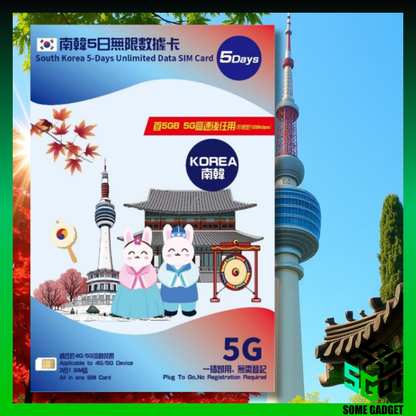 Roamfree x 3HK 5G 南韓無限數據卡