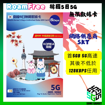 Roamfree x SKT 5G South Korea Unlimited Data Card