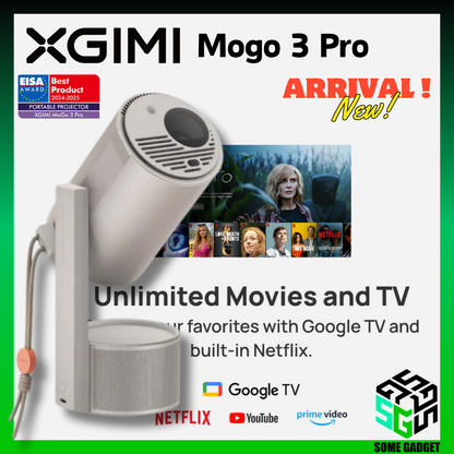 XGIMI MoGo 3 Pro - 便攜式投影機 | 內置隱藏式雲台 | Google TV | Netflix | 香港行貨