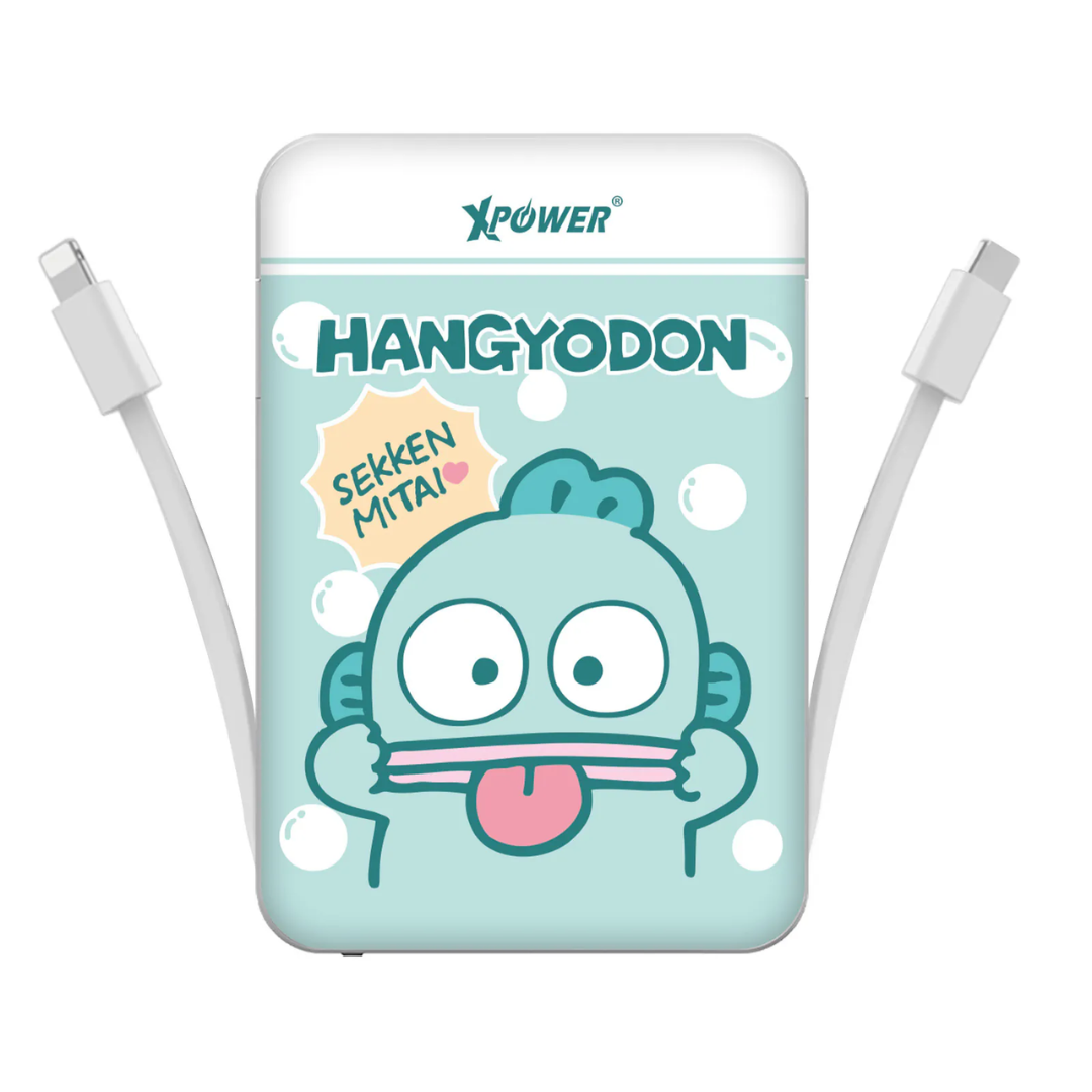 XPower x Sanrio HANGYODON 水怪人魚漢頓 10000mAh 5合1磁吸無線快充移動電源 M10J - 香港行貨