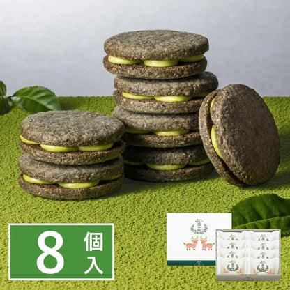 茶の福 ｜ 黑芝麻抹茶夾心餅 8入 - 日本直送 賀年禮盒
