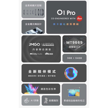 JMGO 堅果投影 O1 Pro 超短焦智能投影機 震撼價 | 1500ANS 4K視訊 LEICA 聯合設計鏡頭