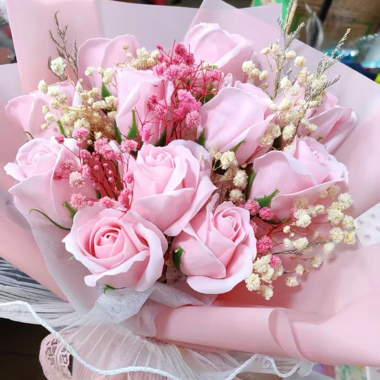 母親節限定｜粉紅玫瑰 香梘花束 - 11枝