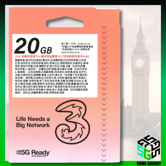 3UK Three 10GB UK and 70+ European countries and regions - 5G/4G/3G Internet Card Data Card Sim Card