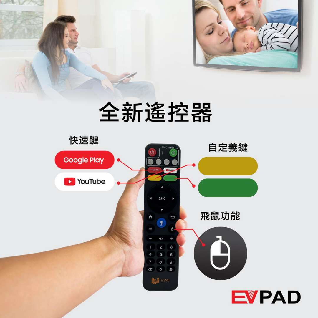 EVPAD 11P 4+64GB 智能語音電視盒 極速升級 1000Mbps - 香港行貨