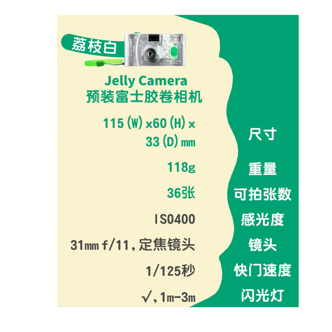 Fujifilm 富士 一次性相機 Jelly Camera 36張 透明特別版 - 顏值擔當