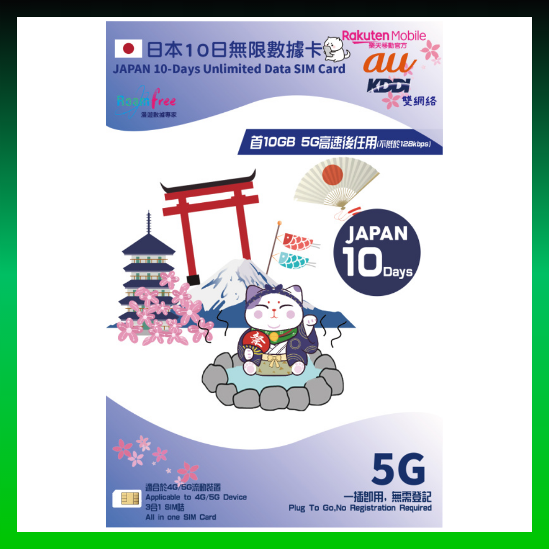 Roamfree x Rakuten Mobile 5G 日本雙網絡 無限上網數據卡