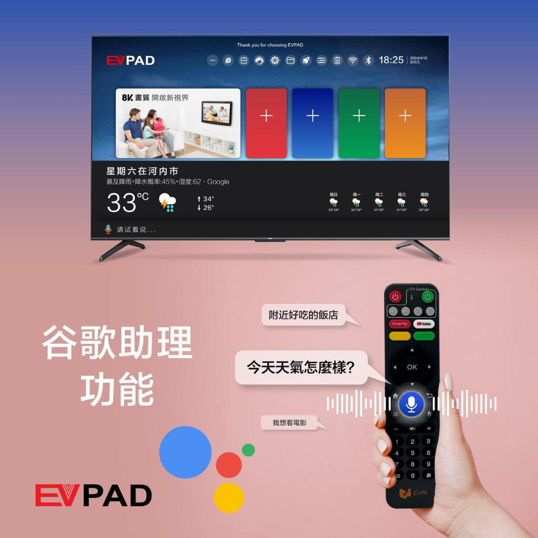 EVPAD 11P 4+64GB 智能語音電視盒 極速升級 1000Mbps - 香港行貨