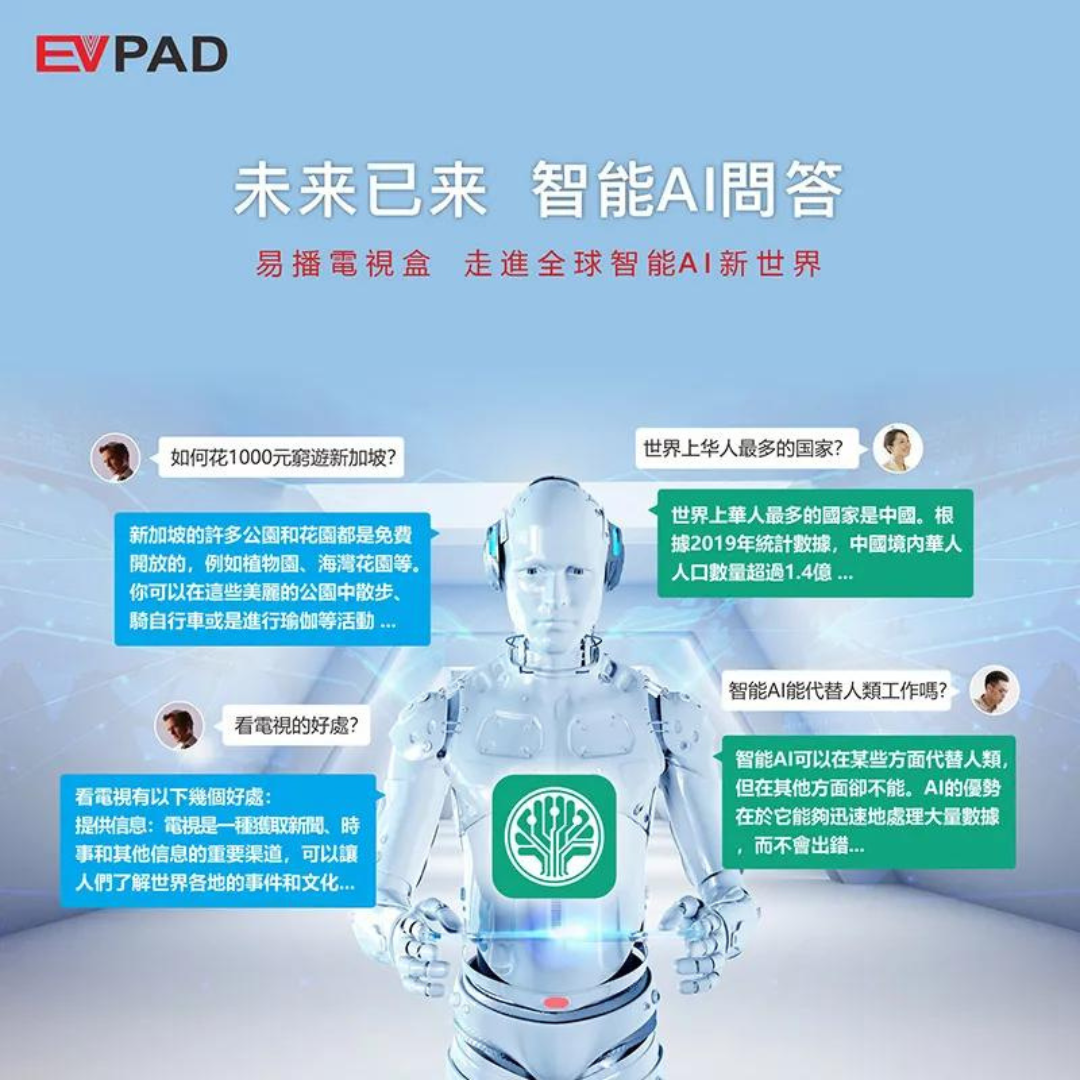 易播電視 - EVPAD 10P 第10代 電視盒子 旗艦 AI｜超高清8K｜易播盒子10代｜廣東話語音｜4 + 64 Wi-Fi 6｜香港行貨