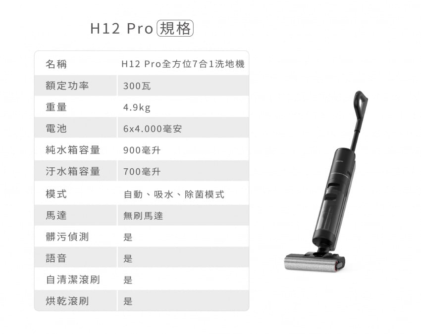 Chai Mi Dreame - H12 Pro all-round 7-in-1 cordless floor scrubber - super discount | vacuuming | floor scrubbing | double welting | drying | automatic cleaning - licensed in Hong Kong